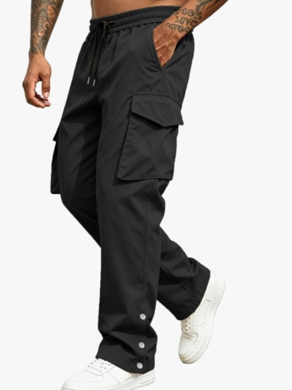 Men's Camo Cargo Pants Elastic Waist  size M